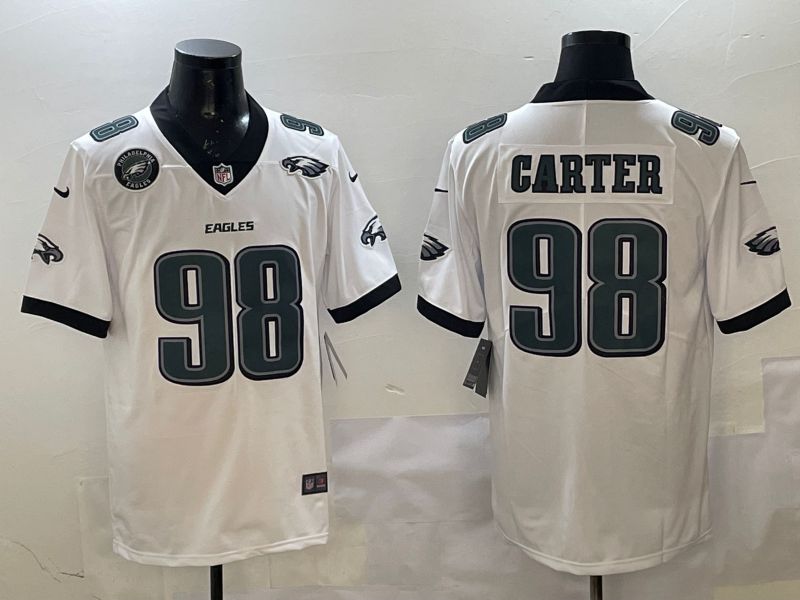 Men Philadelphia Eagles #98 Carter White Second generation Nike 2025 Limited NFL Jersey style 6->philadelphia eagles->NFL Jersey